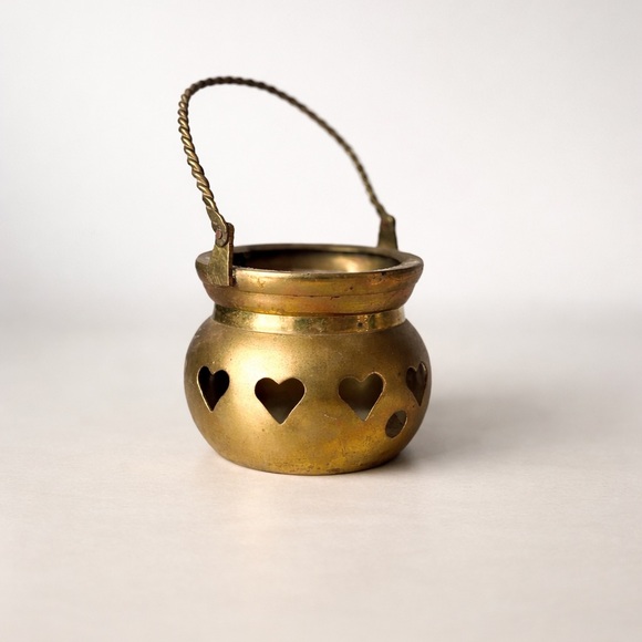 Other - 3 / $50 Vintage Brass Heart Lantern Candle Holder – Romantic Rustic Decor